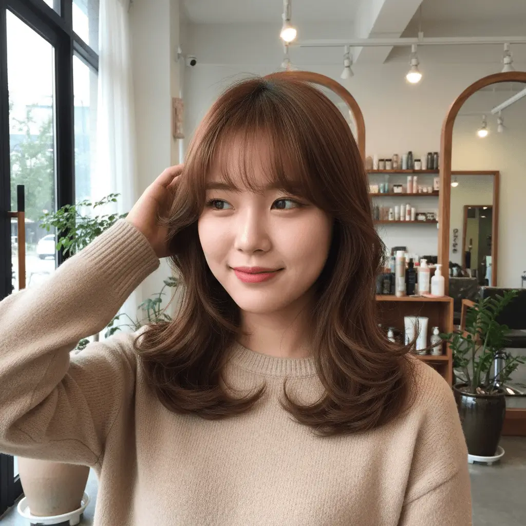 The classic Korean Bangs Perm hairstyle for Women