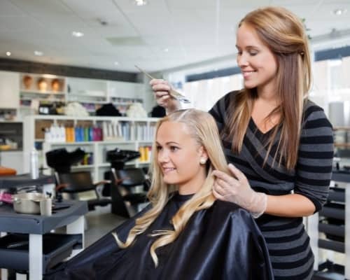 bleach hair at salon