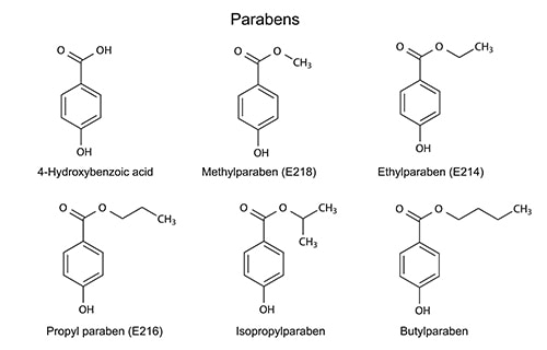 the chemical structure of parabens