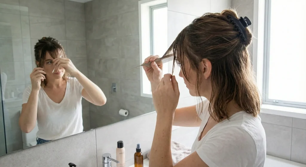 Style Side Swept Bangs With a Round Brush: Pro Guide – Curling Diva Swept bangs hairstyle, step two: section your hair